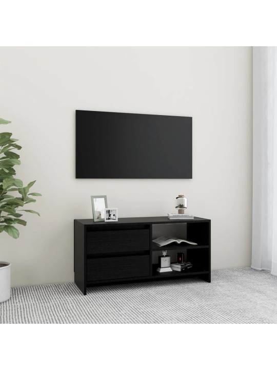 TV stolek černý 80 x 31 x 39 cm masivní borové dřevo