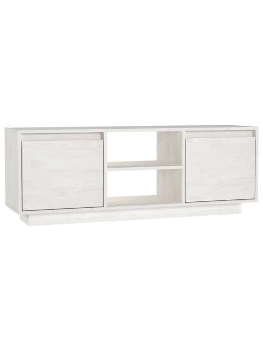 TV stolek bílý 110 x 30 x 40 cm masivní borové dřevo