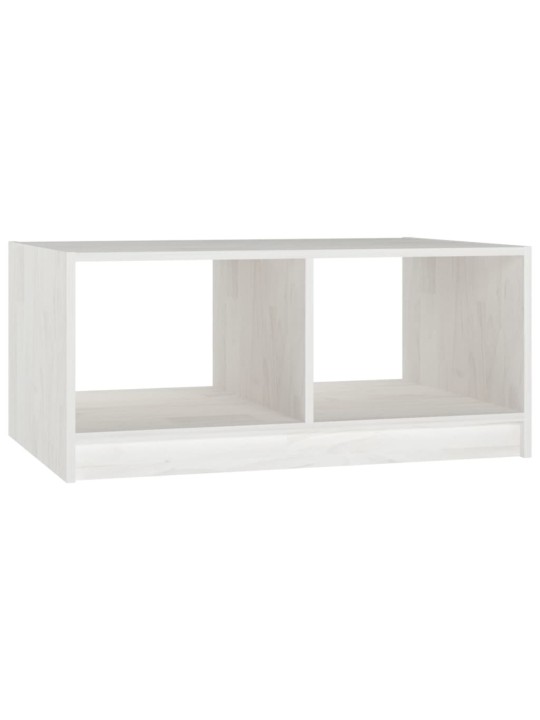 Konferenční stolek bílý 75 x 50 x 33,5 cm masivní borové dřevo