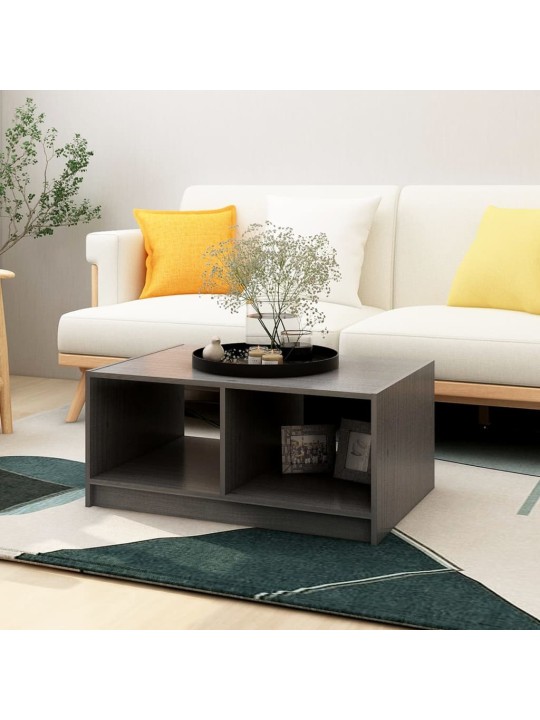 Konferenční stolek šedý 75 x 50 x 33,5 cm masivní borové dřevo