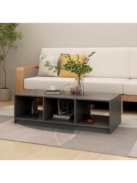 Konferenční stolek šedý 110 x 50 x 34 cm masivní borové dřevo