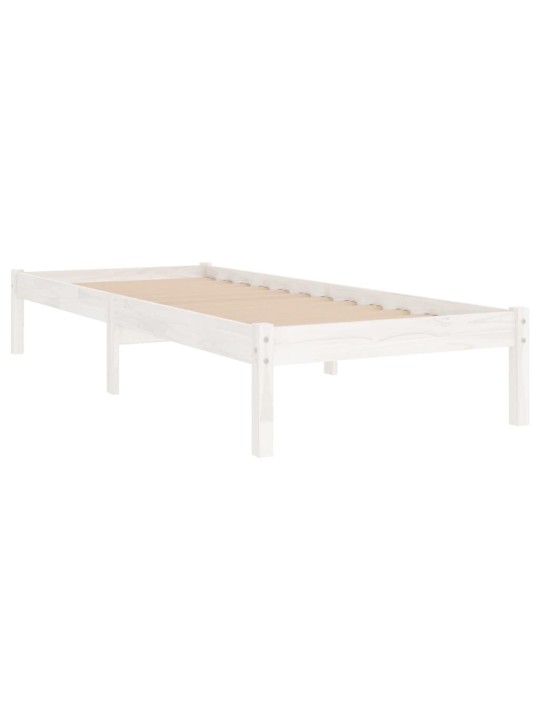 Rám postele bílý masivní dřevo 75 x 190 cm malé jednolůžko
