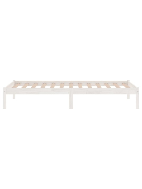 Rám postele bílý masivní dřevo 75 x 190 cm malé jednolůžko