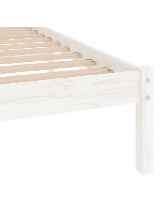 Rám postele bílý masivní dřevo 75 x 190 cm malé jednolůžko