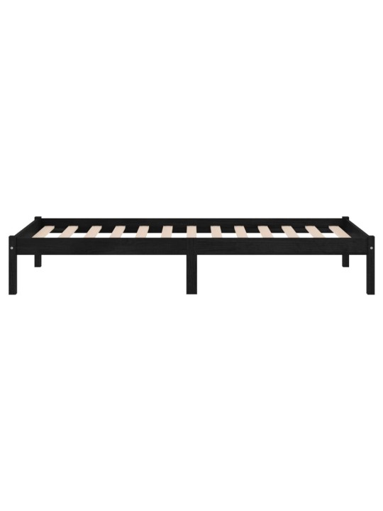 Rám postele černý masivní dřevo 75 x 190 cm malé jednolůžko