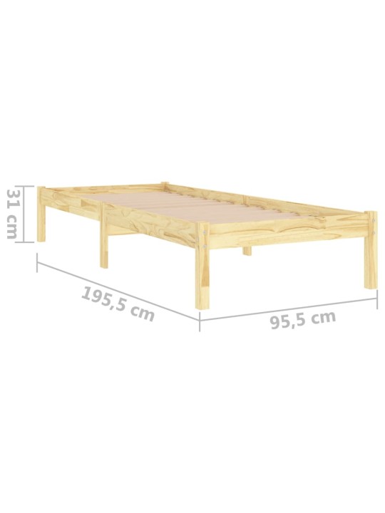 Rám postele masivní dřevo 90 x 190 cm Single