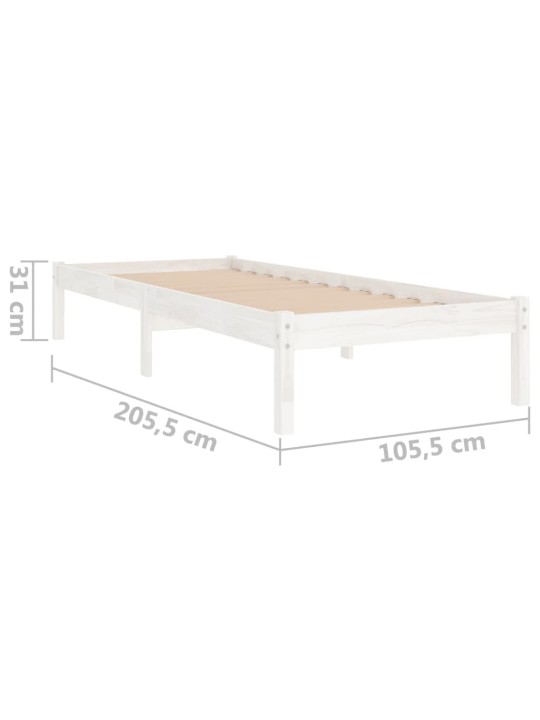 Rám postele bílý masivní borovice 100 x 200 cm
