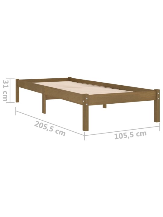 Rám postele medově hnědý masivní borovice 100 x 200 cm