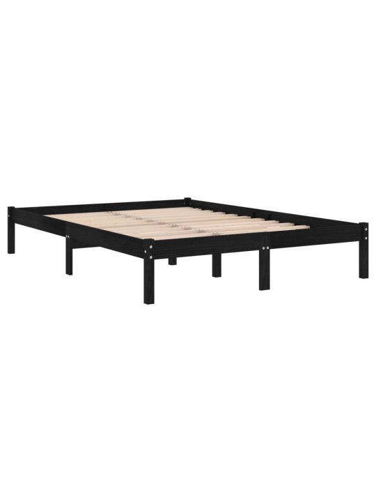 Rám postele černý masivní dřevo 150 x 200 cm King Size