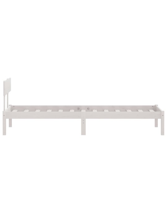 Rám postele bílý masivní dřevo 75 x 190 cm malé jednolůžko