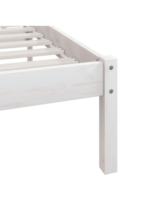 Rám postele bílý masivní dřevo 75 x 190 cm malé jednolůžko