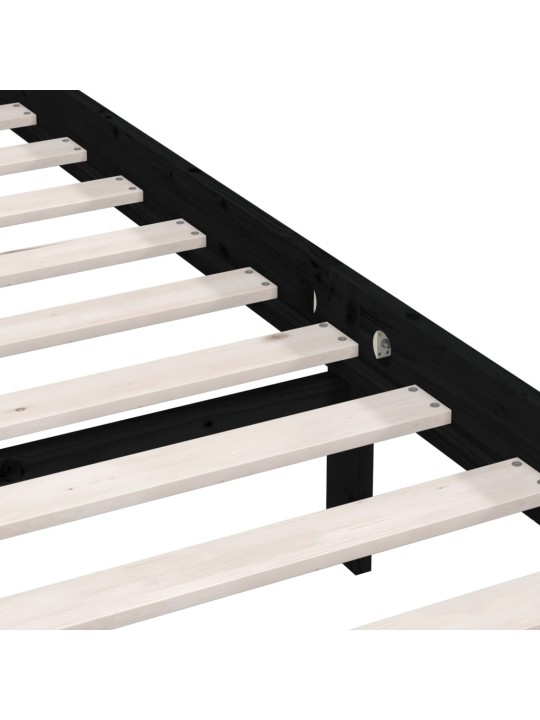 Rám postele černý masivní dřevo 75 x 190 cm malé jednolůžko