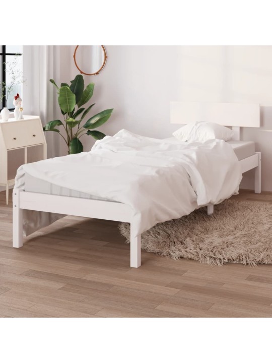Rám postele bílý masivní borovice 90 x 190 cm jednolůžko