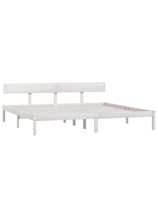 Rám postele bílý masivní dřevo borovice 200 x 200 cm