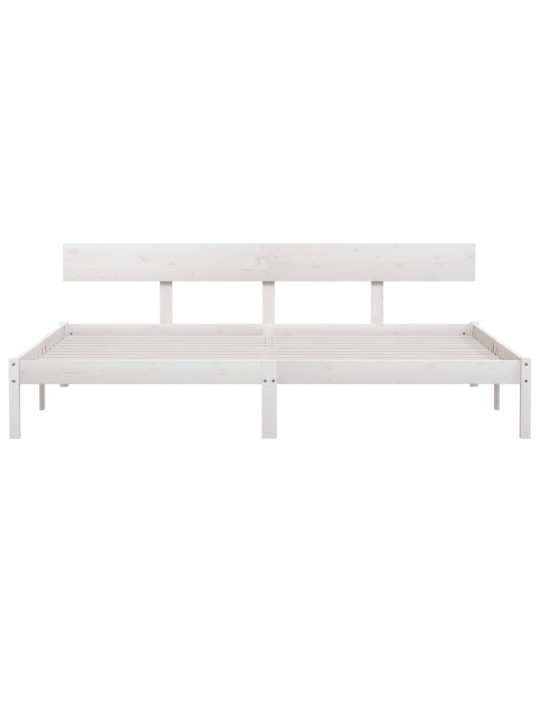Rám postele bílý masivní dřevo borovice 200 x 200 cm