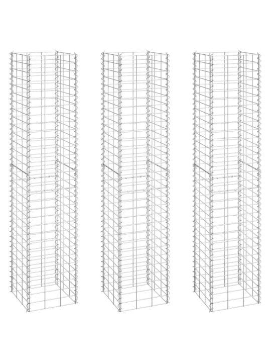 Gabionové vyvýšené záhony 3 ks 30 x 30 x 150 cm železo