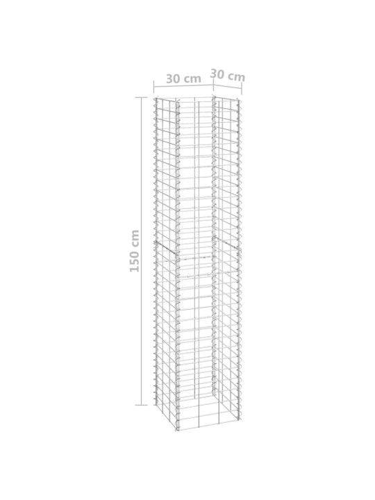 Gabionové vyvýšené záhony 3 ks 30 x 30 x 150 cm železo