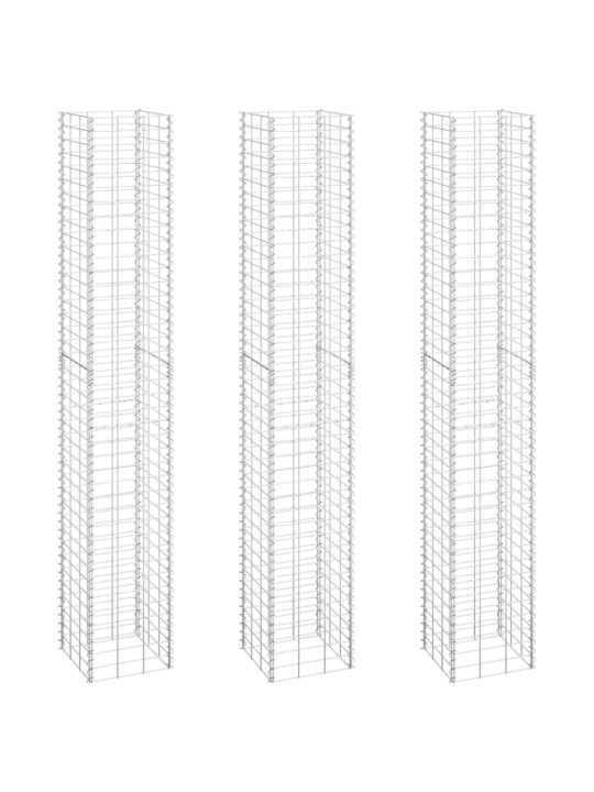 Gabionové vyvýšené záhony 3 ks 30 x 30 x 200 cm železo