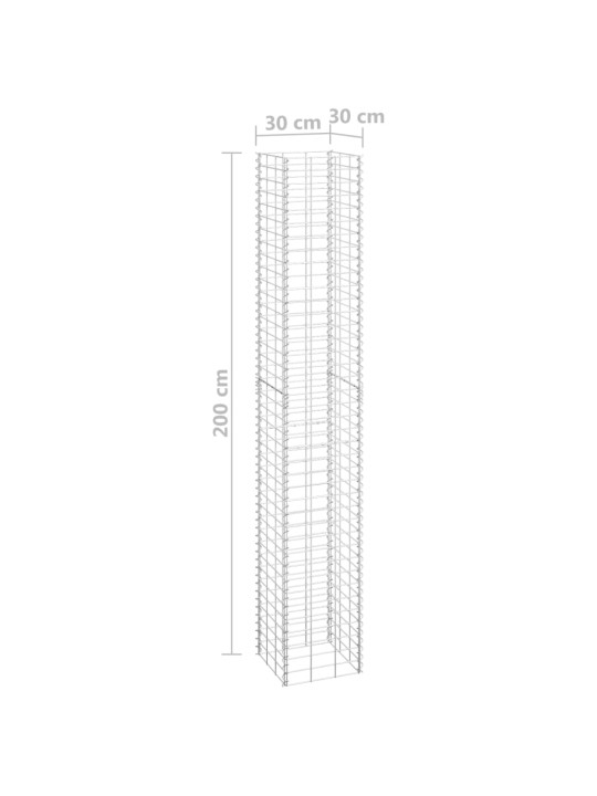 Gabionové vyvýšené záhony 3 ks 30 x 30 x 200 cm železo