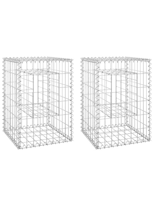 Gabionové sloupky 2 ks 40 x 40 x 60 cm železo