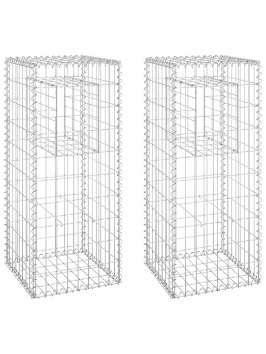 Gabionové sloupky 2 ks 40 x 40 x 100 cm železo