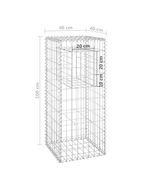Gabionové sloupky 2 ks 40 x 40 x 100 cm železo