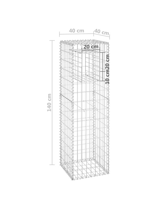Gabionový sloupek 40 x 40 x 140 cm železo