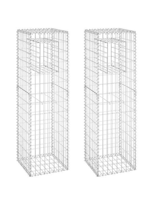 Gabionové sloupky 2 ks 40 x 40 x 140 cm železo