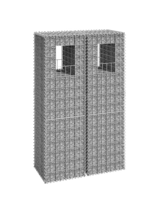 Gabionové sloupky 2 ks 40 x 40 x 140 cm železo