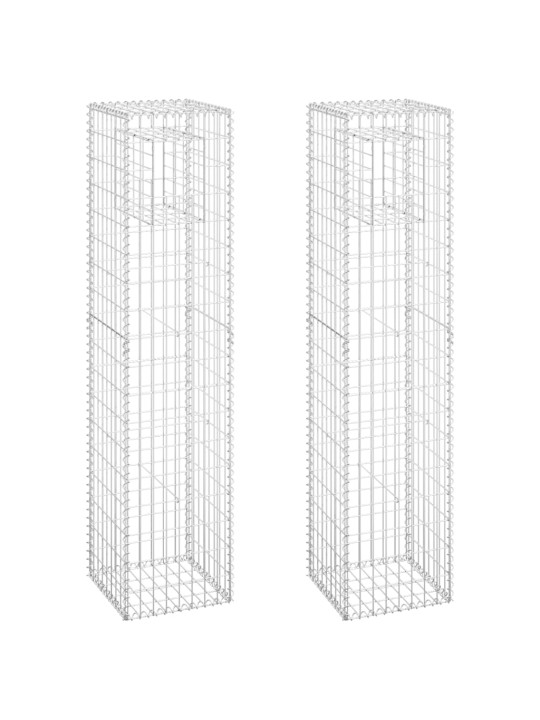 Gabionové sloupky 2 ks 40 x 40 x 180 cm železo