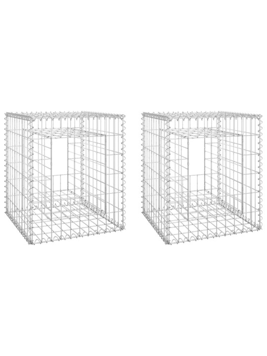 Gabionové sloupky 2 ks 50 x 50 x 60 cm železo