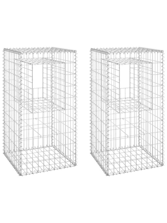Gabionové sloupky 2 ks 50 x 50 x 100 cm železo