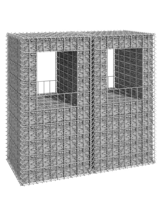 Gabionové sloupky 2 ks 50 x 50 x 100 cm železo