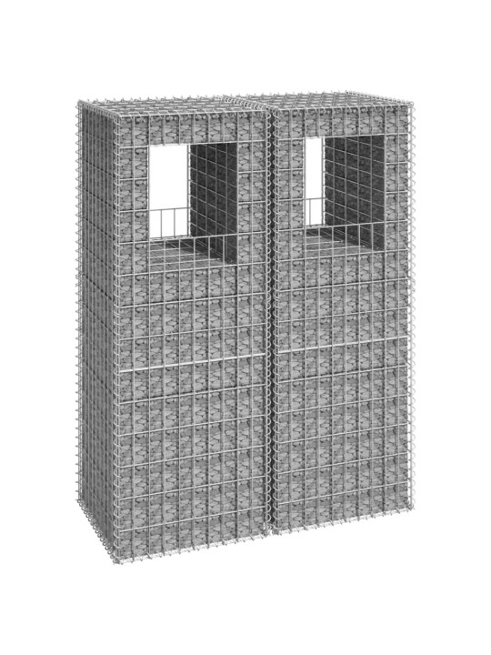 Gabionové sloupky 2 ks 50 x 50 x 140 cm železo
