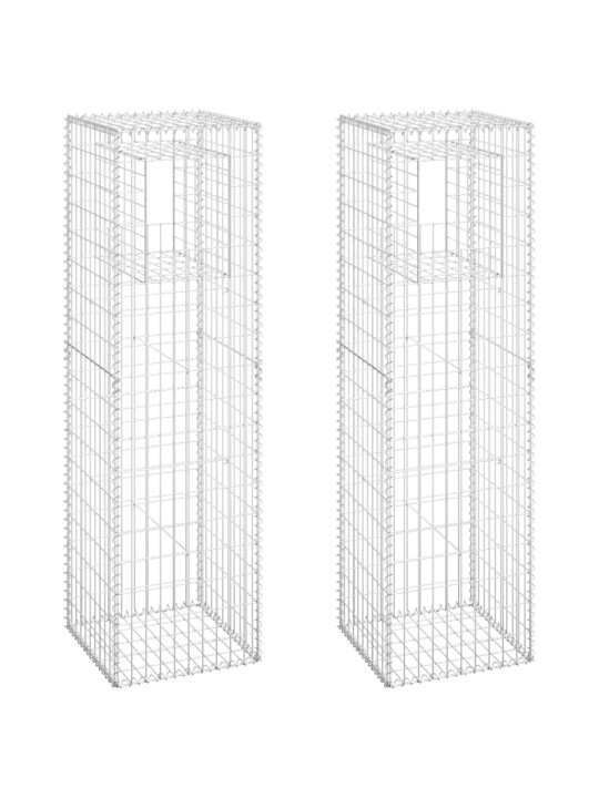 Gabionové sloupky 2 ks 50 x 50 x 180 cm železo