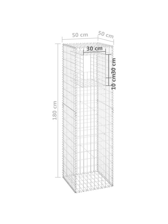 Gabionové sloupky 2 ks 50 x 50 x 180 cm železo