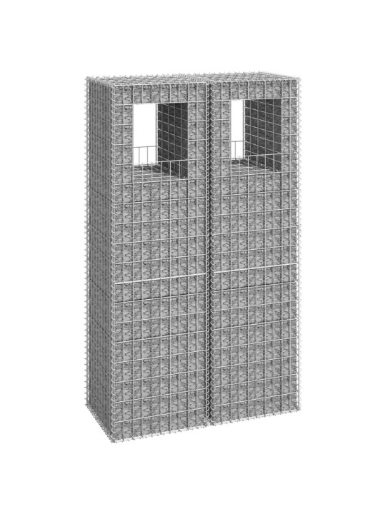 Gabionové sloupky 2 ks 50 x 50 x 180 cm železo