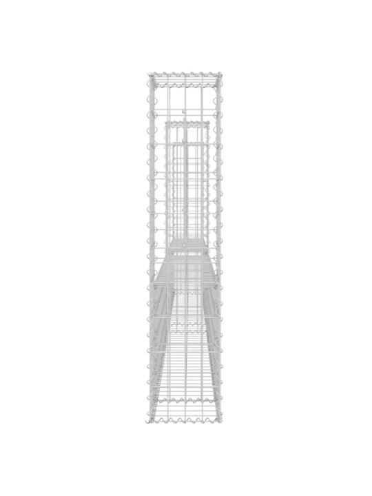 Gabionový koš ve tvaru U se 3 sloupky železo 260 x 20 x 100 cm