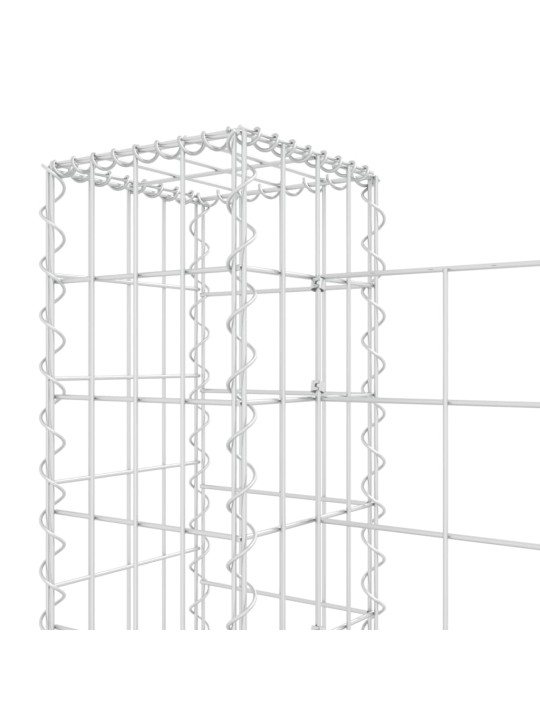 Gabionový koš ve tvaru U se 3 sloupky železo 260 x 20 x 100 cm