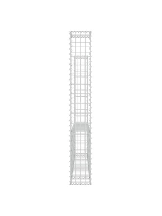 Gabionový koš ve tvaru U se 2 sloupky železo 140 x 20 x 150 cm