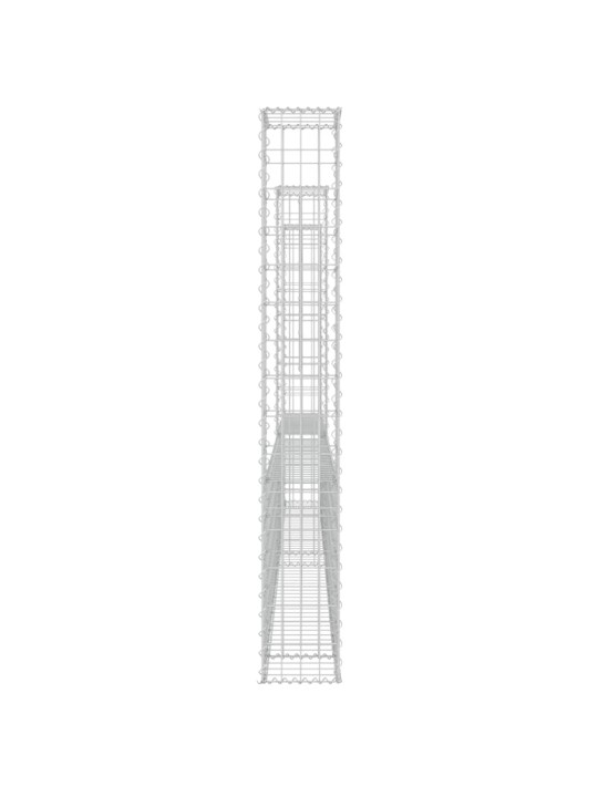 Gabionový koš ve tvaru U se 3 sloupky železo 260 x 20 x 150 cm