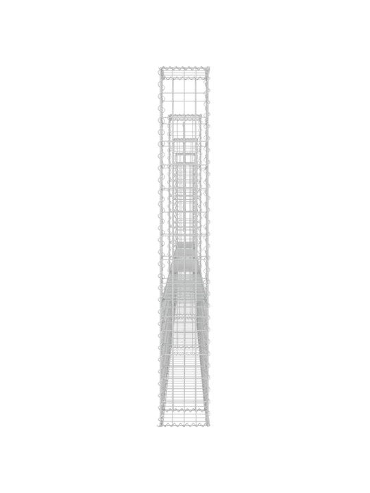 Gabionový koš ve tvaru U s 5 sloupky železo 500 x 20 x 150 cm
