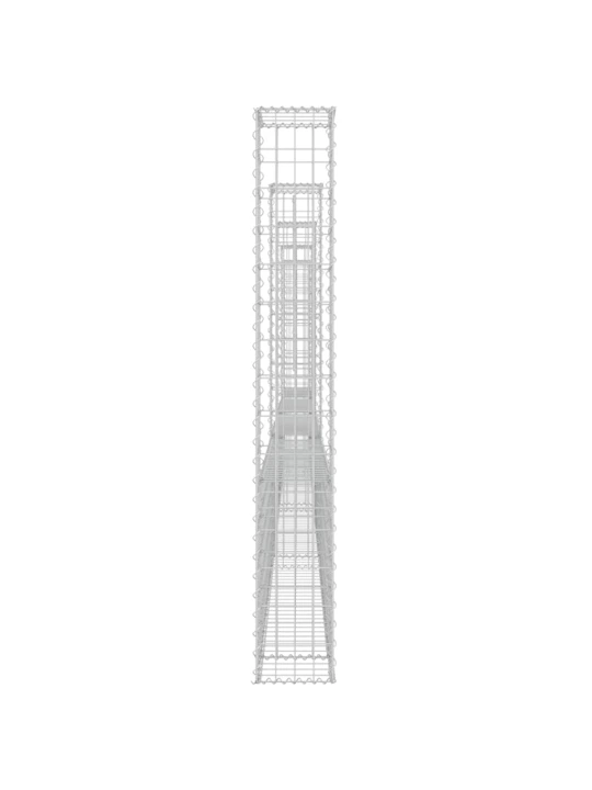 Gabionový koš ve tvaru U s 5 sloupky železo 500 x 20 x 150 cm