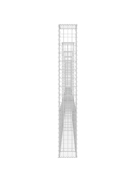 Gabionový koš ve tvaru U se 6 sloupky železo 620 x 20 x 150 cm