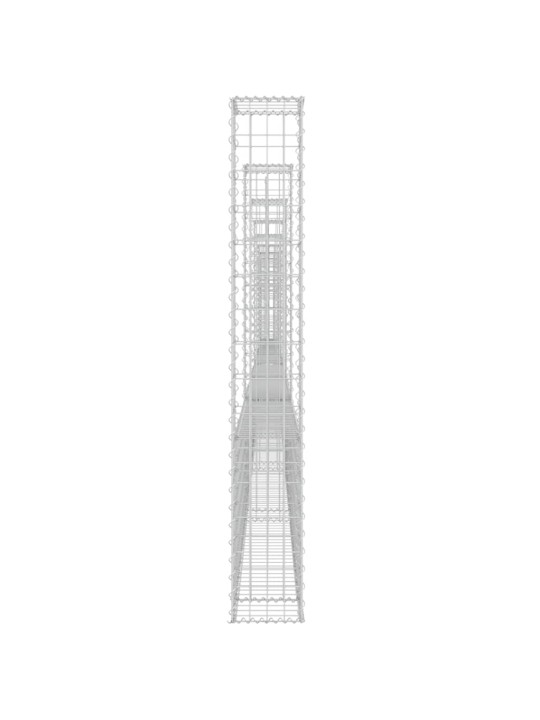 Gabionový koš ve tvaru U s 8 sloupky železo 860 x 20 x 150 cm