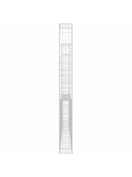 Gabionový koš ve tvaru U se 3 sloupky železo 260 x 20 x 200 cm