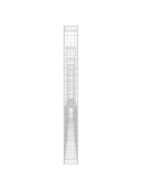 Gabionový koš ve tvaru U se 6 sloupky železo 620 x 20 x 200 cm