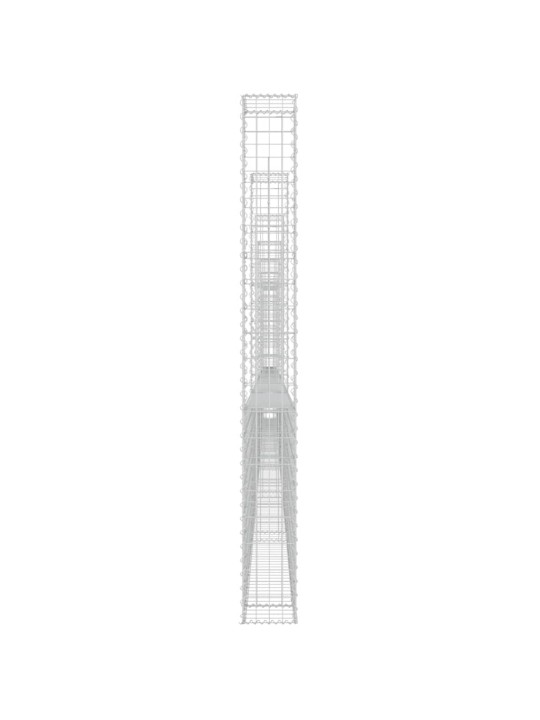 Gabionový koš ve tvaru U s 8 sloupky železo 860 x 20 x 200 cm