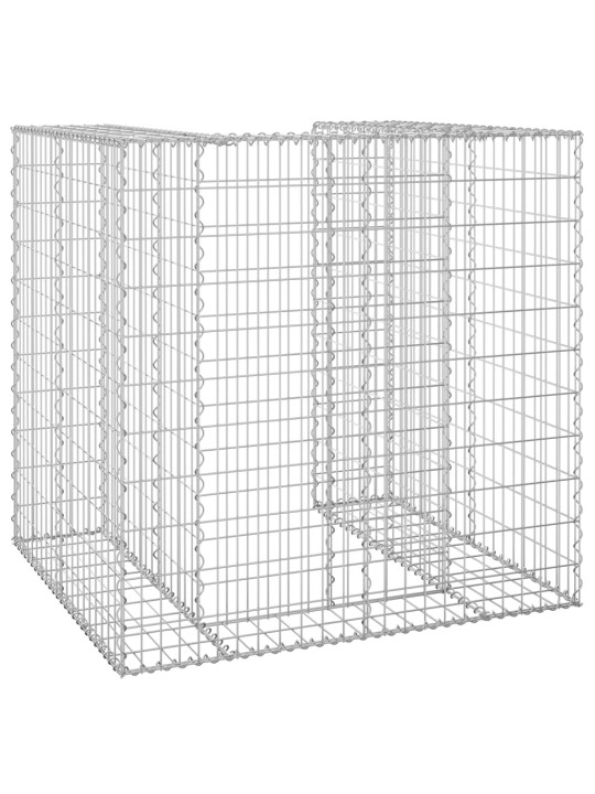 Gabionová zástěna pro popelnici pozinkovaná ocel 110x100x110 cm