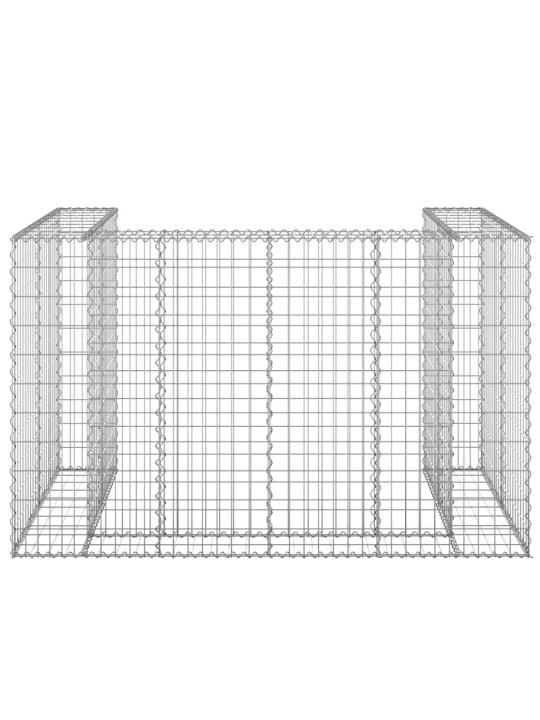 Gabionová zástěna pro popelnice pozinkovaná ocel 180x100x110 cm